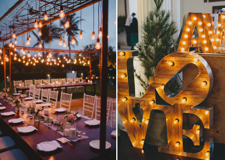 7 cách trang trí ánh sáng cực đẹp, cực ấn tượng cho tiệc cưới ở ngoài trời