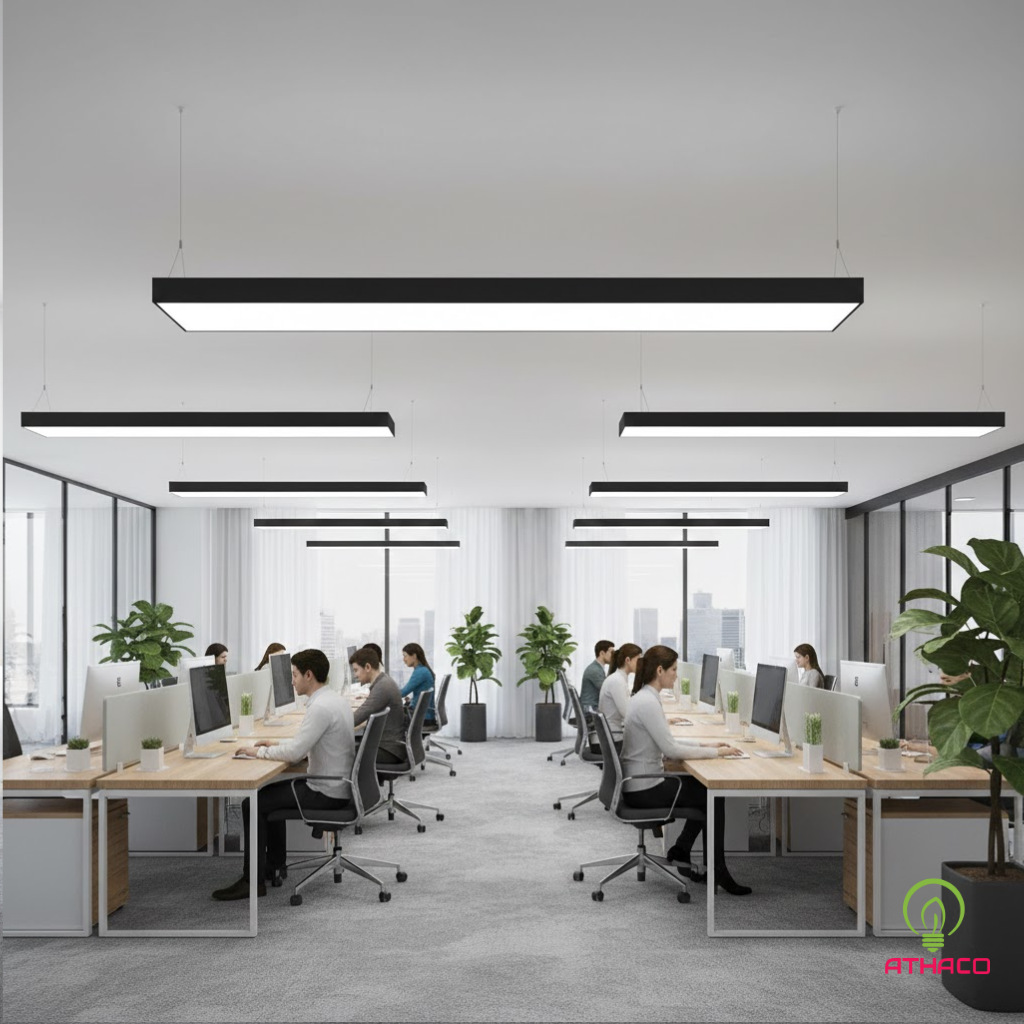 Đèn Led Thả Văn Phòng 1.2m 60W D200 den led tha van phong 12m 50w d200 dailydenled