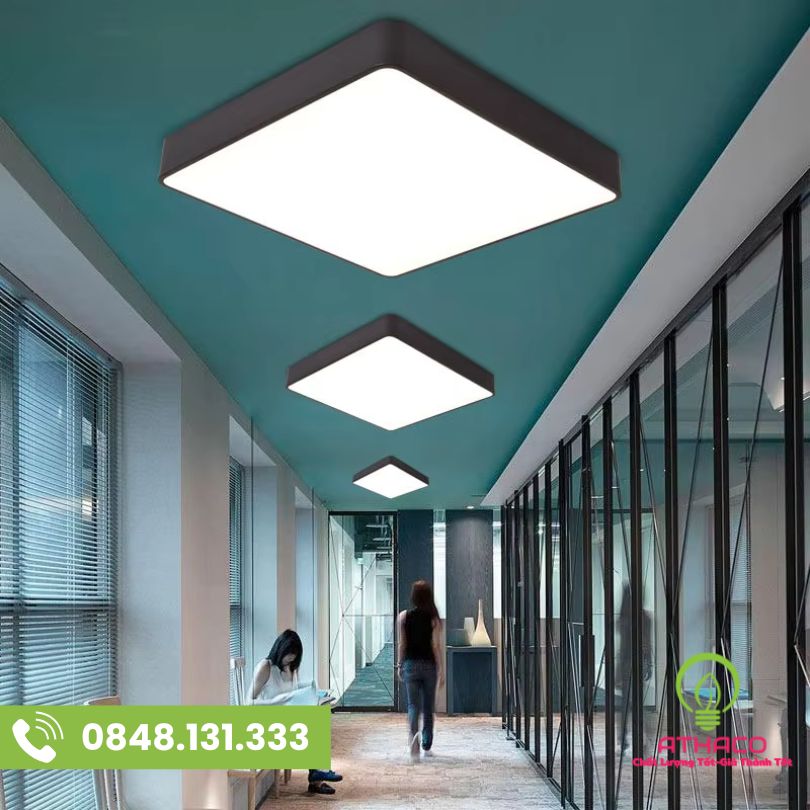 Đèn Thả Vuông 48W 600x600 đèn thả trần vuông 48W D600