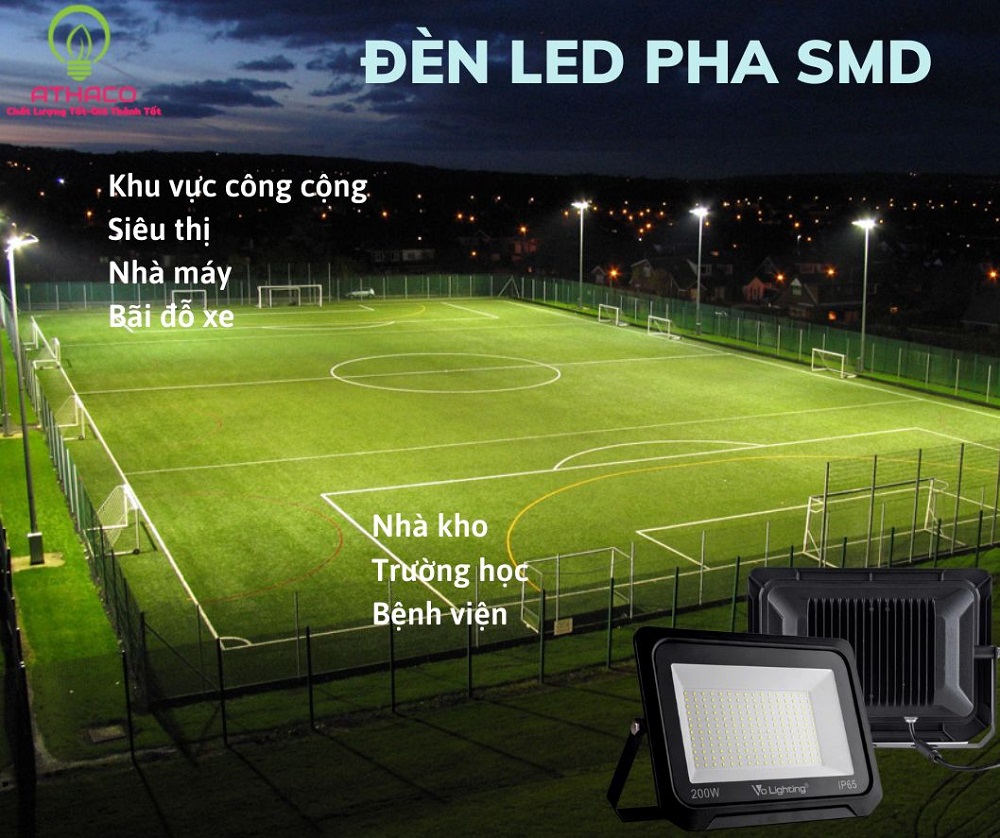 Đèn pha led SMD siêu mỏng - Công suất 30 - 200W đèn pha led smd