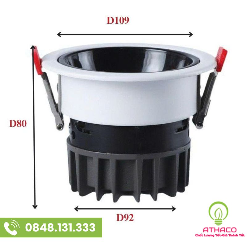 Đèn Âm Trần Spotlight 10W D92 đèn spotlight âm trần